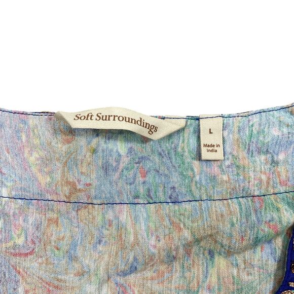 Soft Surroundings Large Ornate Open Front Cay Villa Cardi Long Duster - Picture 3 of 7